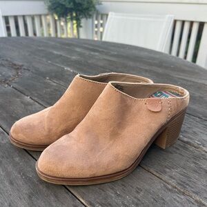 Rock & Candy by Zigi Faux Suede Tan Slip-On Mules with Block Heel